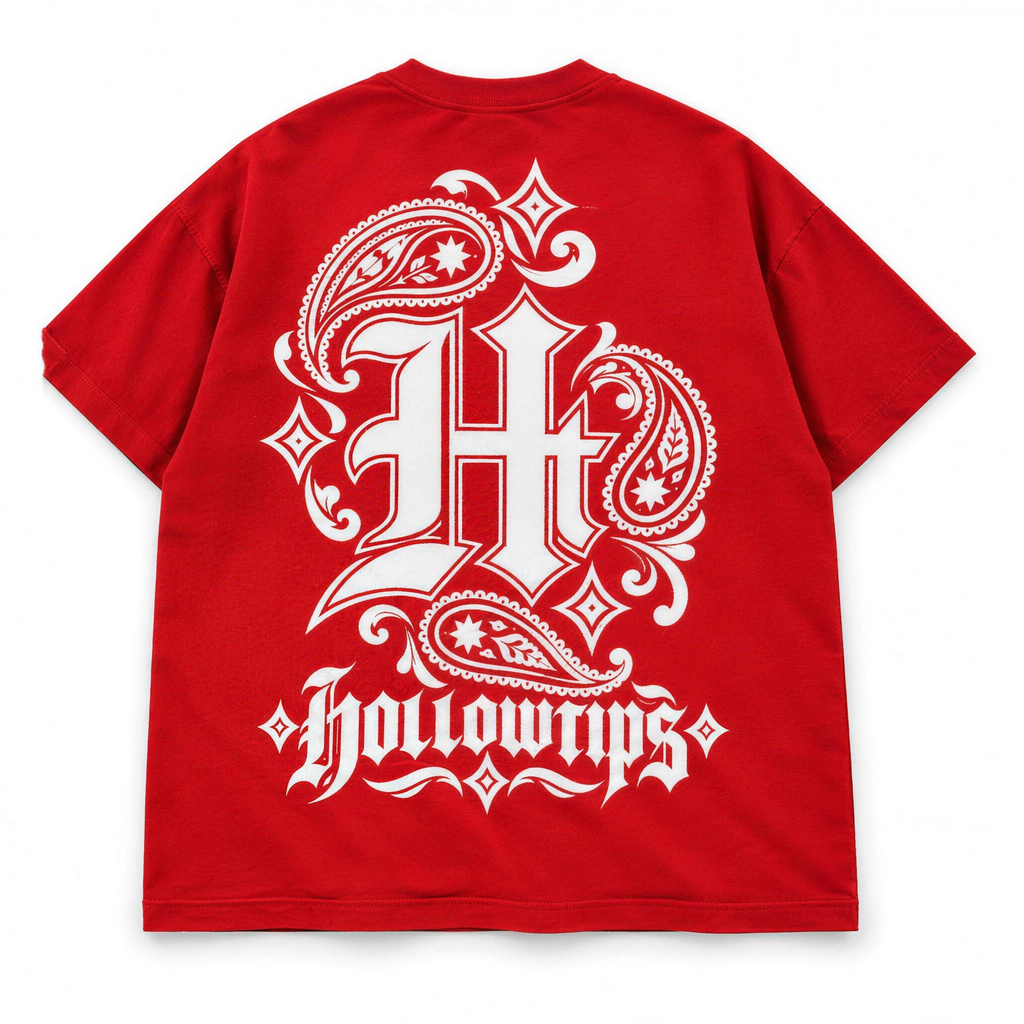 Paisley H Tee Red - Back