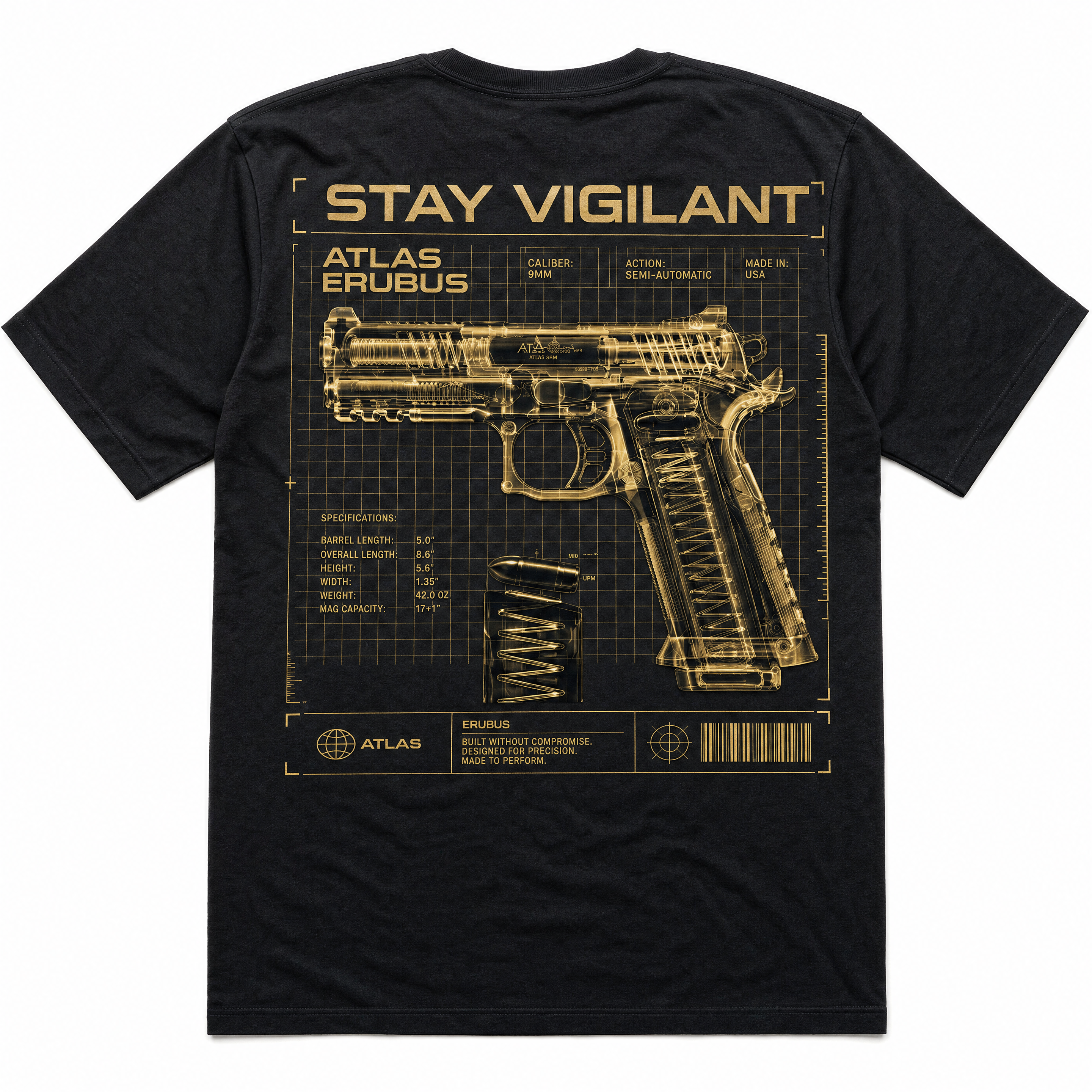 Stay Vigilant Atlas Erubus Gold - Back