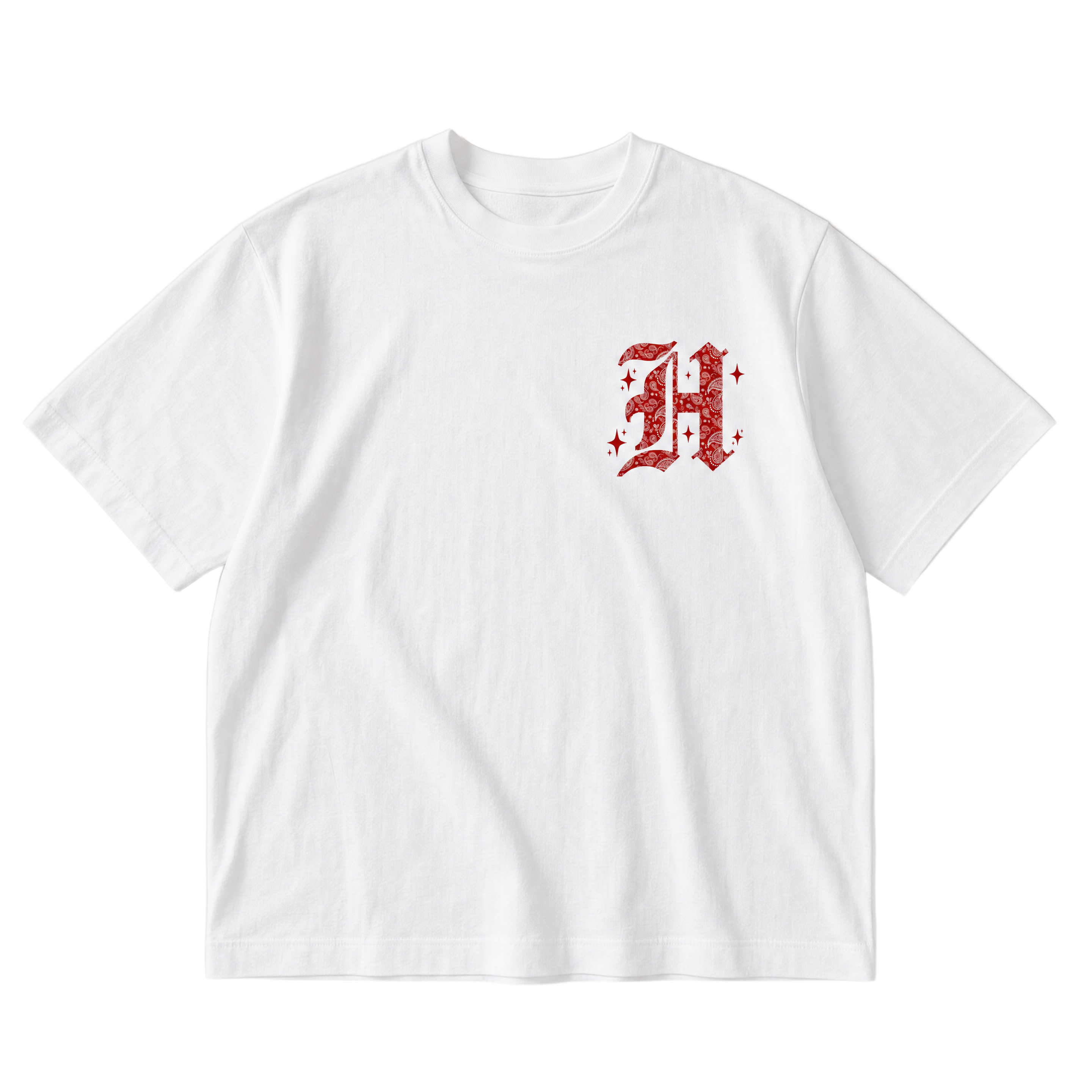 Paisley Red H Tee - Front