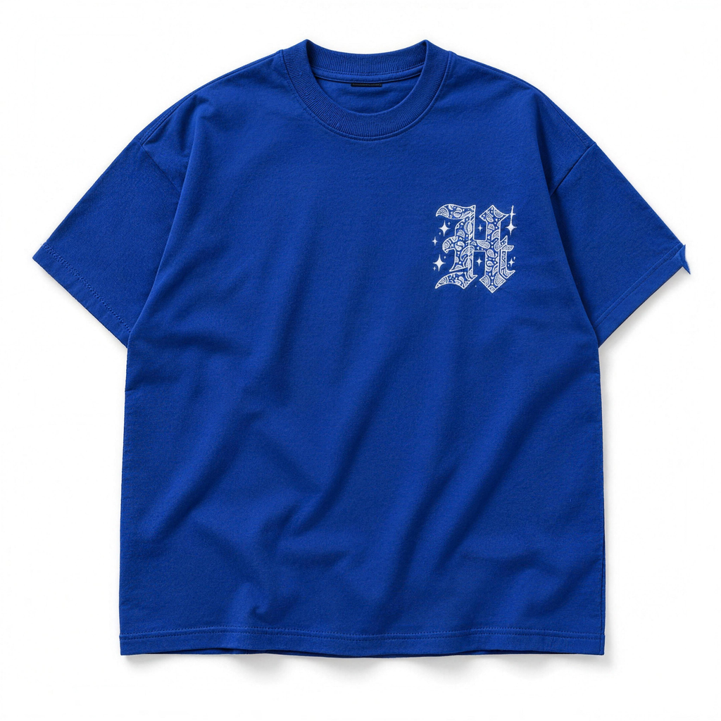 Paisley H Tee Royal Blue - Front