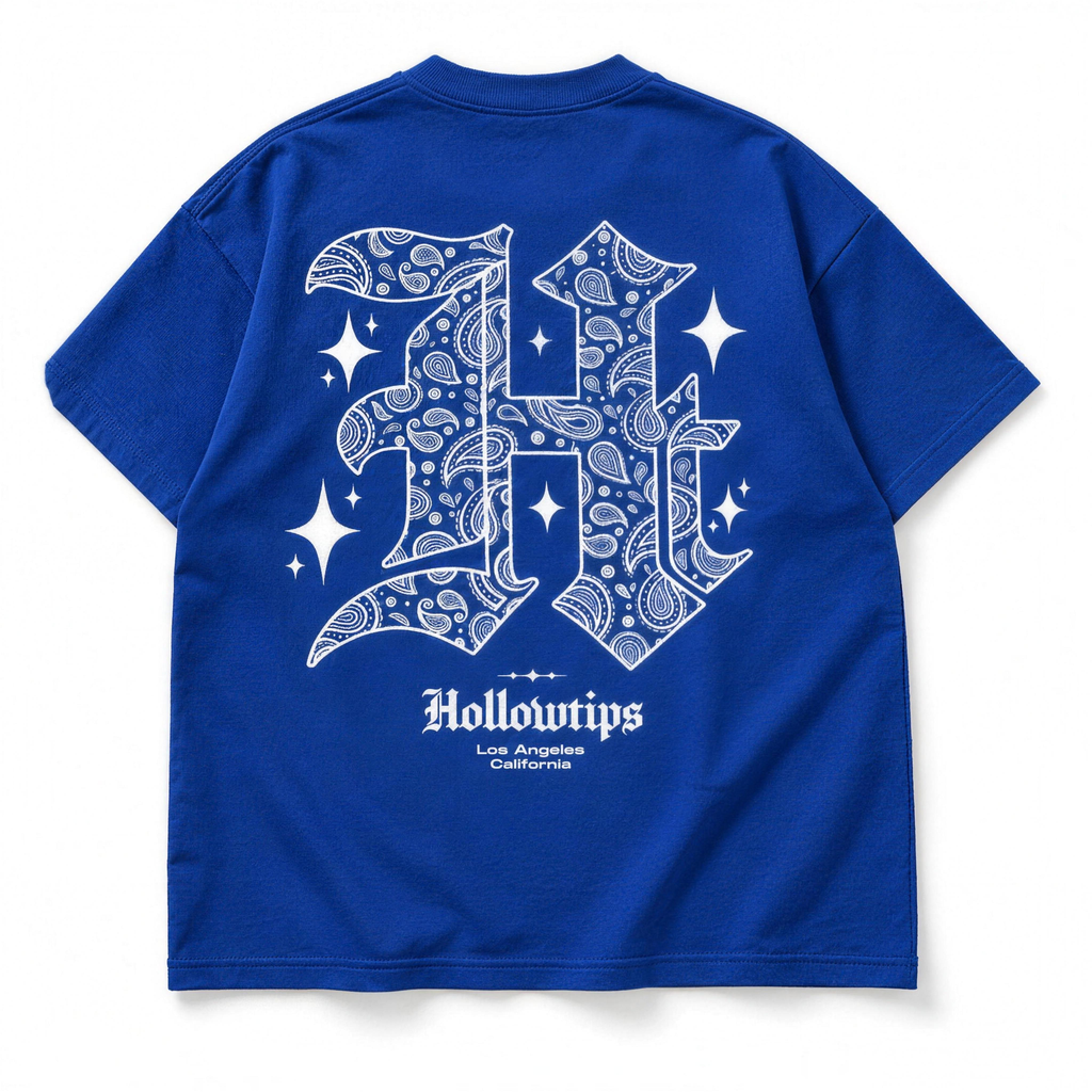 Paisley H Tee Royal Blue - Back