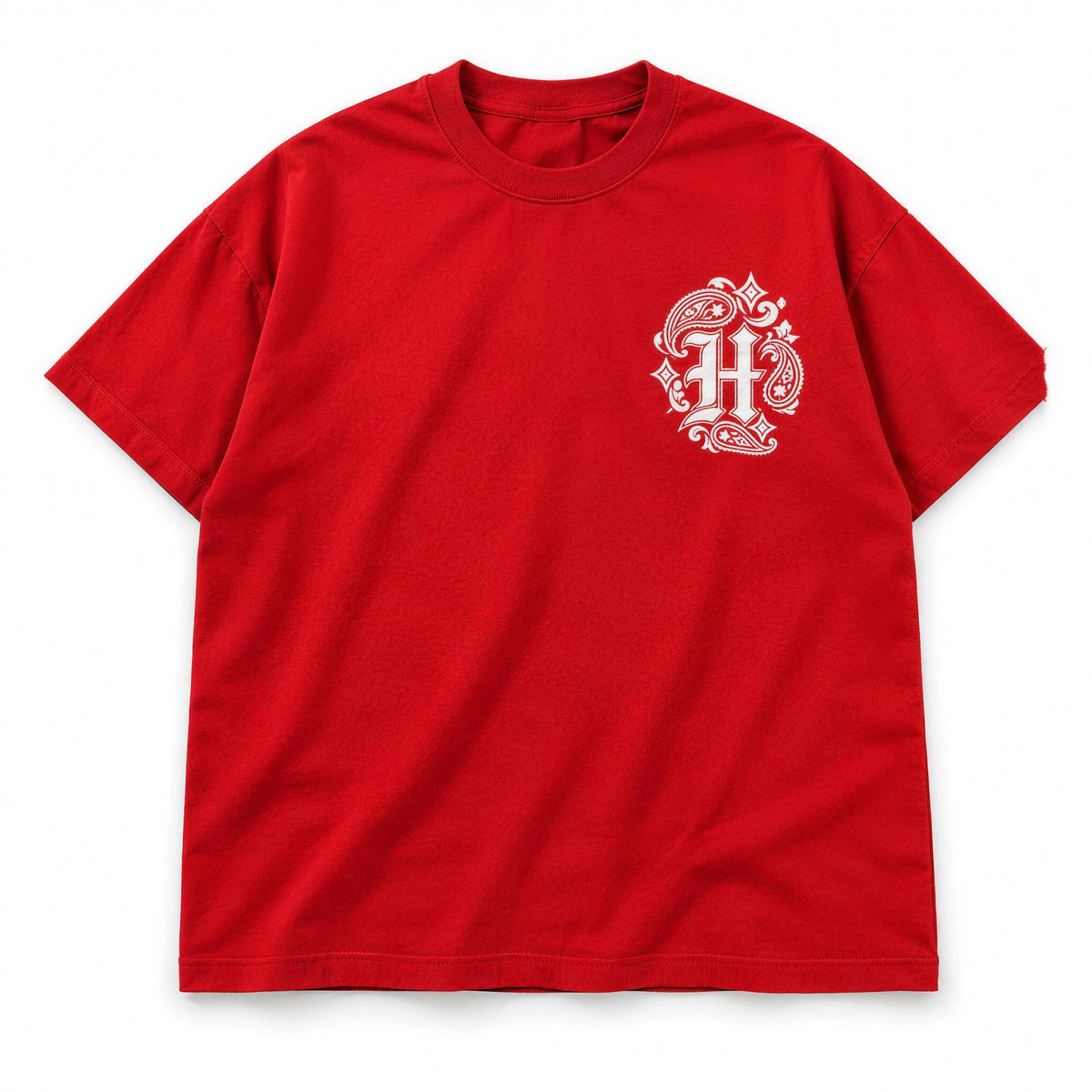 Paisley H Tee Red - Front