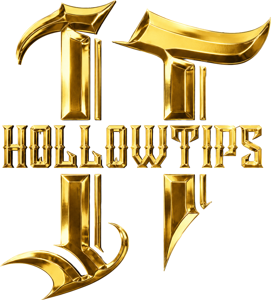 HOLLOWTIPS gold monogram wordmark logo