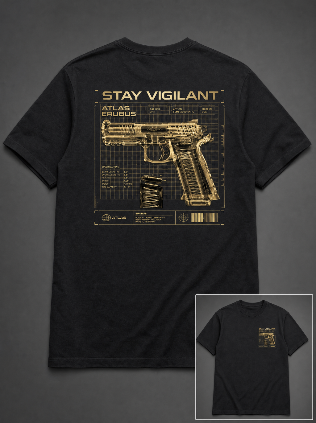 Atlas Erubus Tee, front and back