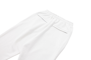 Low Crotch Sweatpants w/ Logo - White